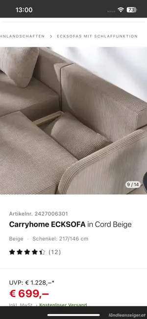 Cordsofa WIE NEU Bild 5