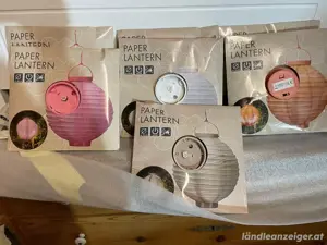 LED Papierlaternen   8 Stück in 4 Farben 