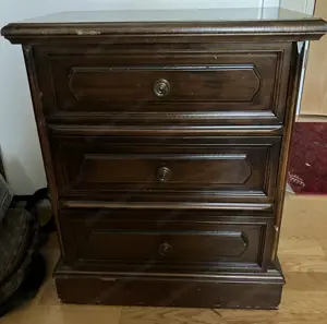 Kommode Stilmöbel dunkelbraun mit 3 Schubladen