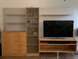 Wohnwand Buche Massivholz