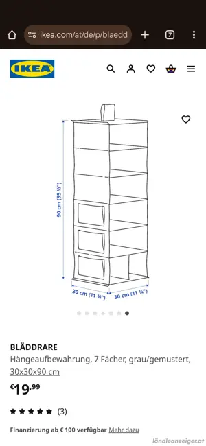 Hängeaufbewahrung mit 7 Fächern für Kleiderschrank  Bild 3