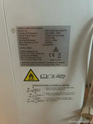 Mobile Klimaanlage mit Rollen