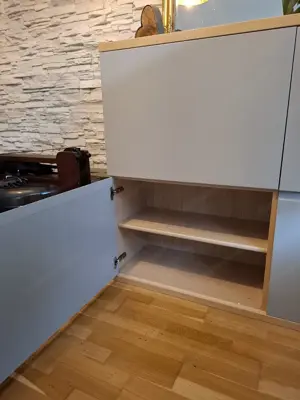 Highboard Schrank, 4 Türen Grau Holz Bild 2