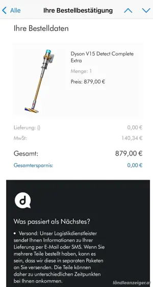  Dyson V15 Detect Complete Extra Akku-Staubsauger , Zubehör+ OVP  Bild 2