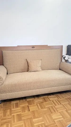 Antike gepolsterte Sofa Bank Renoviert Gelb Orange 
