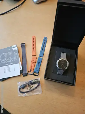    Garmin fenix 6 Sapphire Titanium   Premium-Uhr mit Extras!  