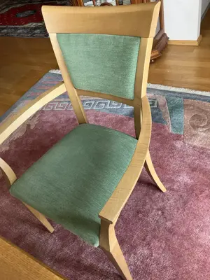 6 Stühle Ahorn Samtbezug grün Manufaktur Längle & Hagspiel Bild 4