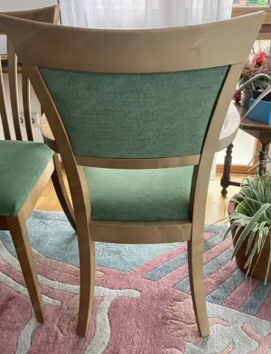 6 Stühle Ahorn Samtbezug grün Manufaktur Längle & Hagspiel Bild 6