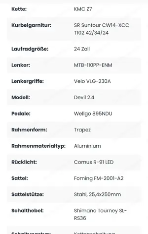 Fahrrad Mädchen Yazoo 2.4, 24 Zoll, 21Gänge Bild 5