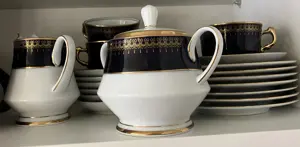 Kaffeeservice "Romanov", kobaltblau mit Goldrand 6-teilig komplett Bild 3
