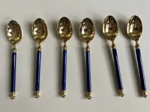 Kaffeeservice "Romanov", kobaltblau mit Goldrand 6-teilig komplett Bild 5