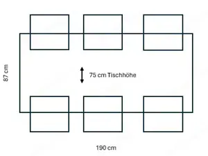 Glas-Esstisch Optimass 190 x 87 cm und 6 Stühle - Esszimmer, Tisch, Stuhl, Glas, modern Bild 6