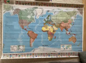 Poster Weltkarte 100   144 cm