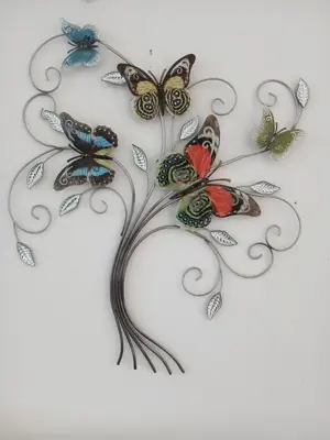 Deko-Metallbbild Schmetterlinge  Handarbeit, Einzelstück ca. 70x70 cm