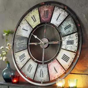 Wanduhr "exclusiv" Holz+Metall, Quarz-Uhrwerk, NEU (originalverpackt) , 80 cm Durchmesser  , Rarität
