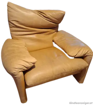 Cassina Maralunga Sessel + Hocker   Echtleder