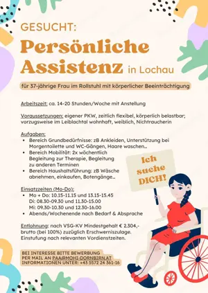  Persönliche Assistenz  in Lochau gesucht