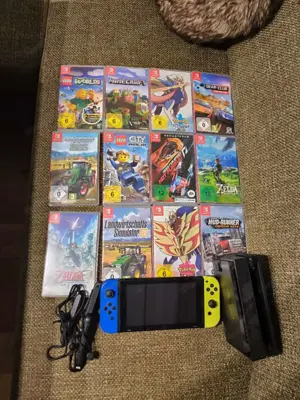 Nintendo Switch mit 13 spielen und Zubehör