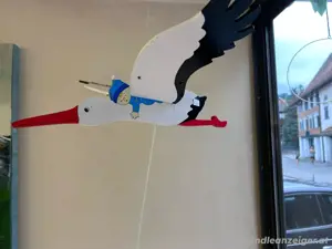 Dekoration Storch aus Holz