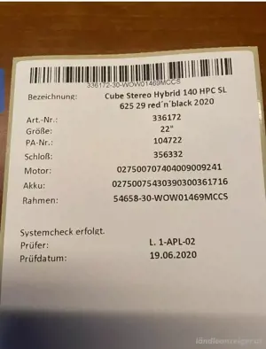 Cube E-Bike 2020 Stereo Hybrid 140 HPC, SL 625, 22 zoll Bild 3