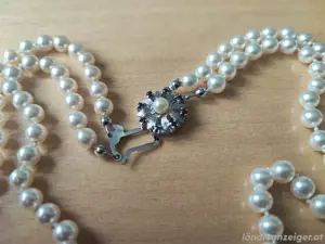 Perlenkette silber  Bild 4