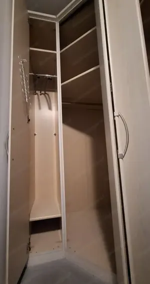 Falttüreneckschrank, Esche weiss mit Schubkasteneinsatz Bild 7