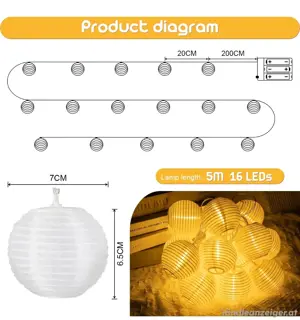 Lichterkette Lampions LED für innen&aussen Bild 2