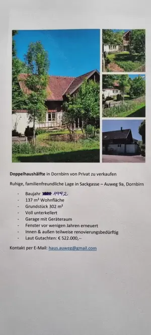 Doppelhaushälfte in Dornbirn