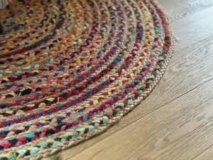 Jute-Teppich bunt rund Bild 2