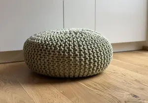 Bodenkissen, Strickhocker, Pouf grün 