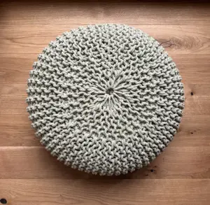 Bodenkissen, Strickhocker, Pouf grün  Bild 2