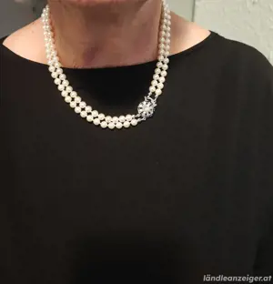 Perlenkette silber  Bild 3
