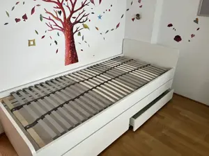 Ikea Jugendbett mit Unterbett und Stauraum Bild 3