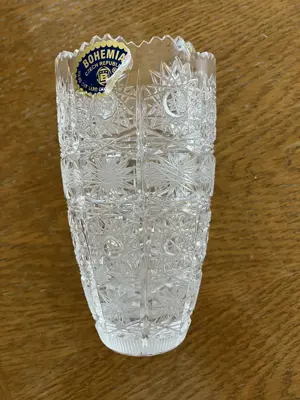 Vase Bohemian Kristallglas Vintage