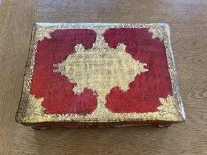 Holzschatulle gold und rot Barock Vintage