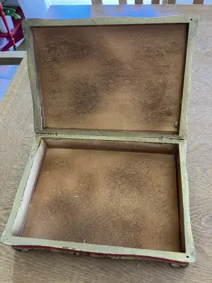 Holzschatulle gold und rot Barock Vintage Bild 2