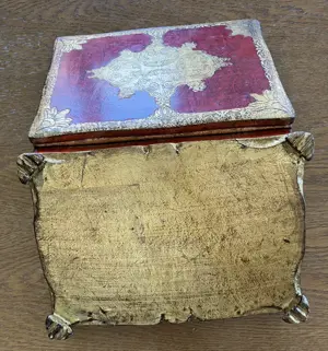 Holzschatulle gold und rot Barock Vintage Bild 4