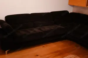 Wohnlandschaft, Sofa, schwarz, Klappfunktion Bild 2