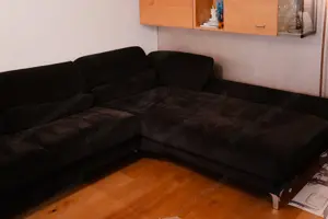Wohnlandschaft, Sofa, schwarz, Klappfunktion
