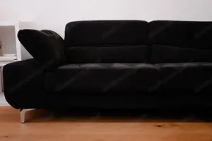 Wohnlandschaft, Sofa, schwarz, Klappfunktion Bild 4