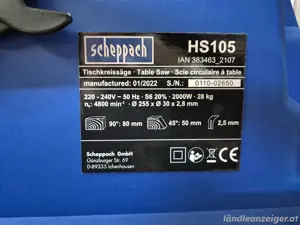 Scheppach Tischkreissäge HS105 mit Softstart wie Neu  Bild 2