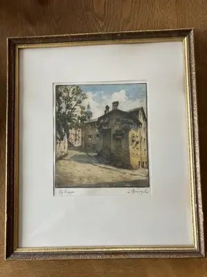 Farbradierung Ludwig Bürgel Nachdruck