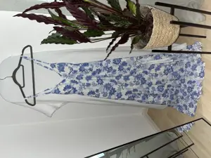 Langes Sommerkleid in blau Gr S tall