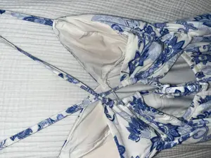 Neuwertiges langes Sommerkleid in blau Gr S tall Bild 3