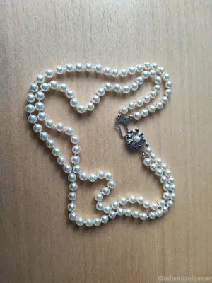 Perlenkette silber  Bild 5
