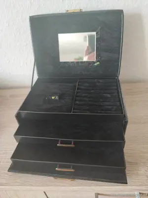 Vintage Schmuckkoffer Echtleder Handarbeit  Bild 4