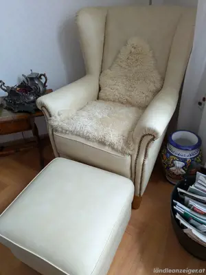 Ohrensessel mit Hocker  Bild 4