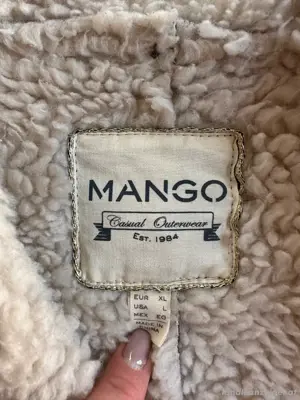 Mango Damenmantel XL Lammfell