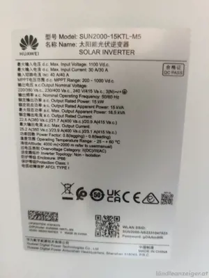 Wechselrichter  Huawei 15 kW