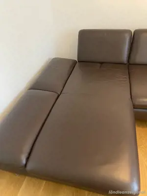 Echtleder Couch braun Bild 3
